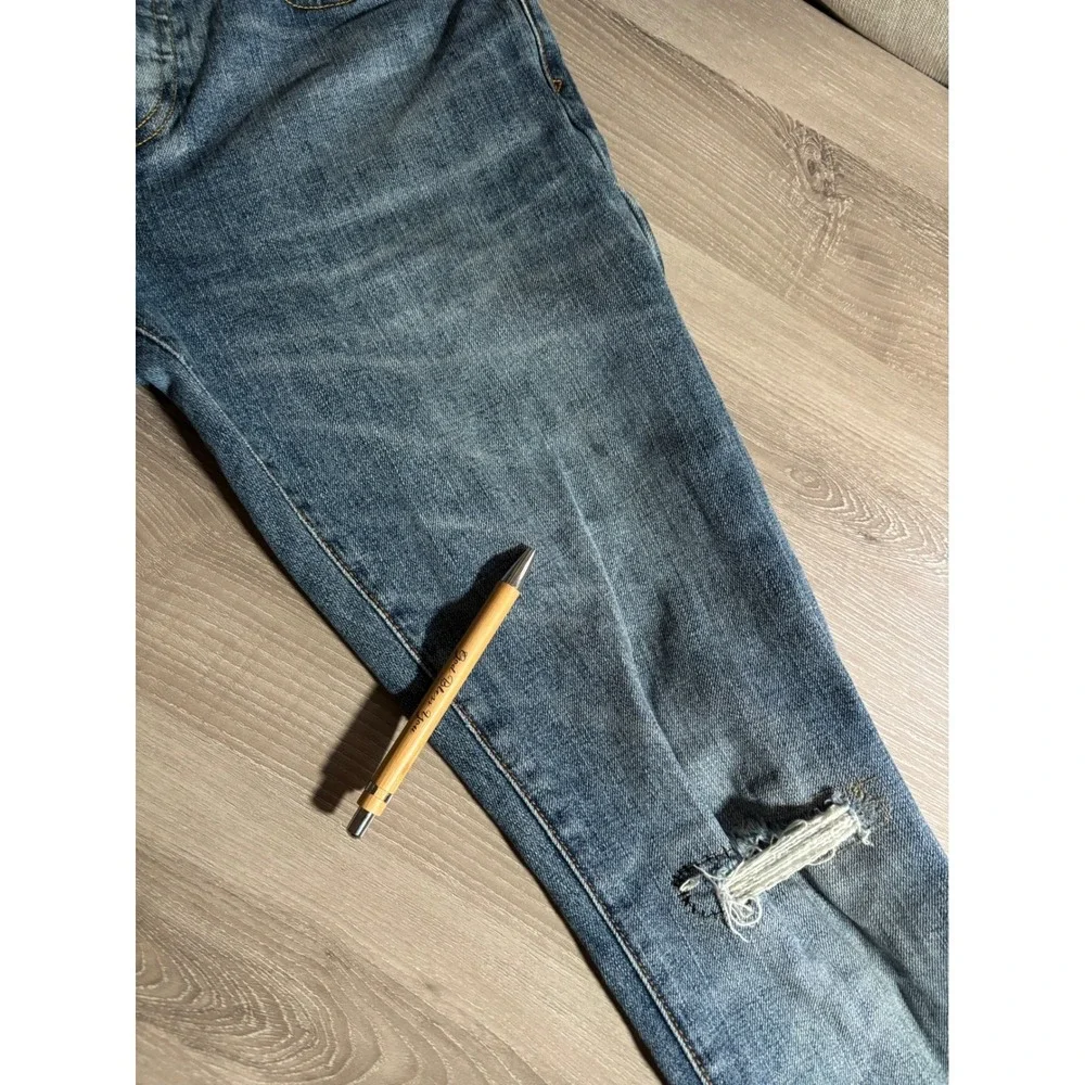 Gap 1969 Slim Fit Jeans Mens 29x32 Distressed Denim Button Fly Pants y2k comfort